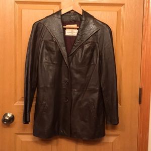 Vintage Brown Leather Jacket 1970’s Style Size 8